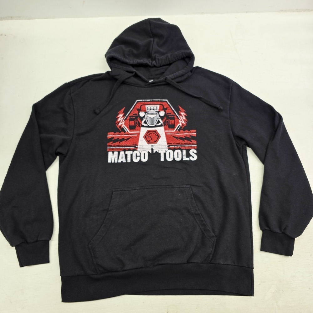 Matco Tools Pullover Hoodie Sweatshirt Men's‎ Sz XL Hot Rod Spell Out Logo EUC